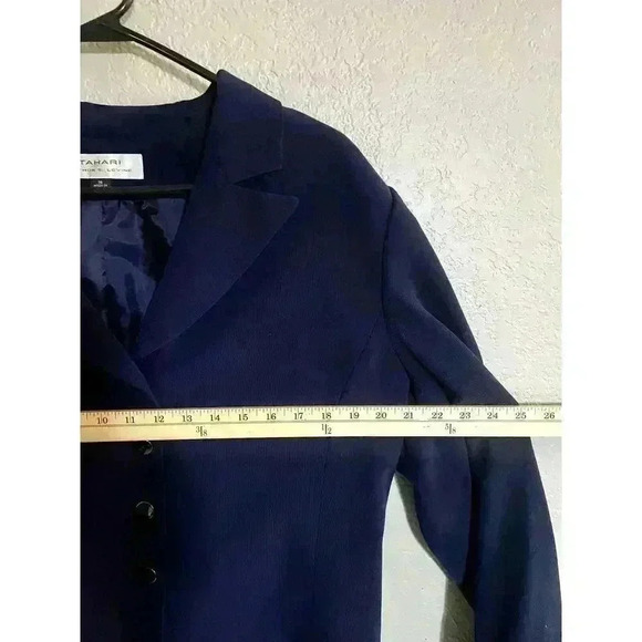 Tahari Arthur S Levine SZ 16 Blazer Jacket Coat Navy Blue Career Business - Picture 8 of 8